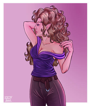Halfbody Illustration, One Character